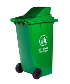 thùng rác nắp hở 240 lít màu xanh
