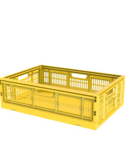 thùng nhựa gập 1t9 màu vàng