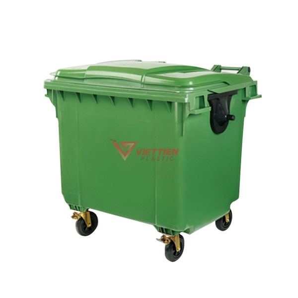 Mặt sau của thùng rác 660 lít