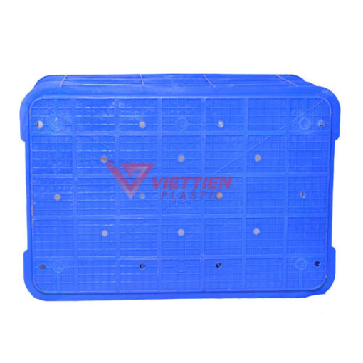 Thùng nhựa rỗng hs004 xanh dương mặt đáy