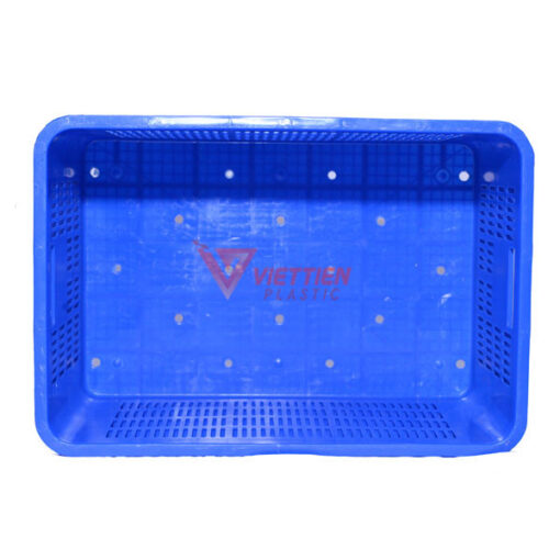 thùng nhựa rỗng hs004 xanh dương mặt trong