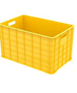 thùng nhựa đặc có 5 bánh xe màu vàng