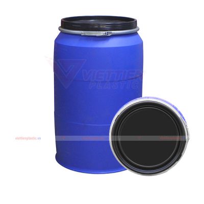 Thùng phuy nhựa 220 lít đai sắt