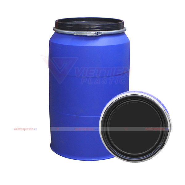 Thùng phuy nhựa 220 lít đai sắt