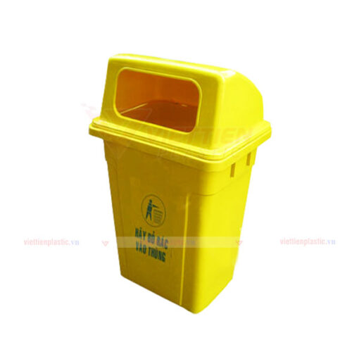 thùng rác 90l màu vàng
