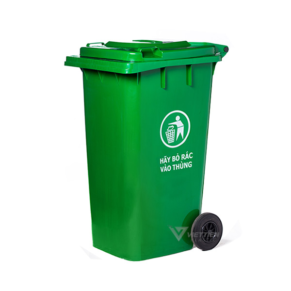 Hình ảnh thùng rác công cộng 240 lít xanh lá