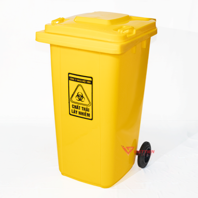 thùng rác y tế 240l màu vàng