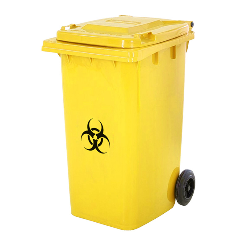 thùng rác y tế 120 lít màu vàng
