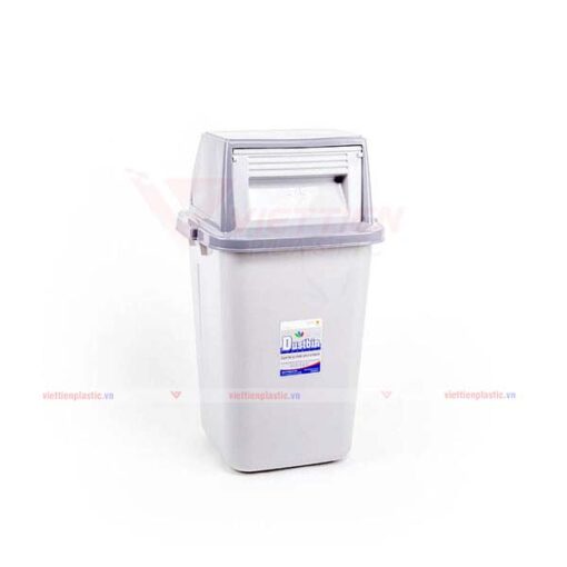 Thùng rác nắp lật lớn màu xám