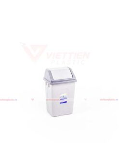 Thùng rác nắp lật nhỏ màu xám
