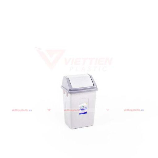 Thùng rác nắp lật nhỏ màu xám