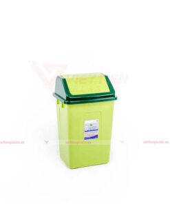 Thùng rác nắp lật trung màu lá