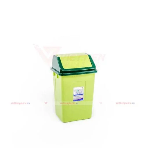 Thùng rác nắp lật trung màu lá