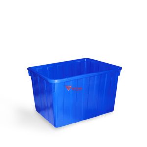 thùng nhựa chữ nhật 160l xanh dương