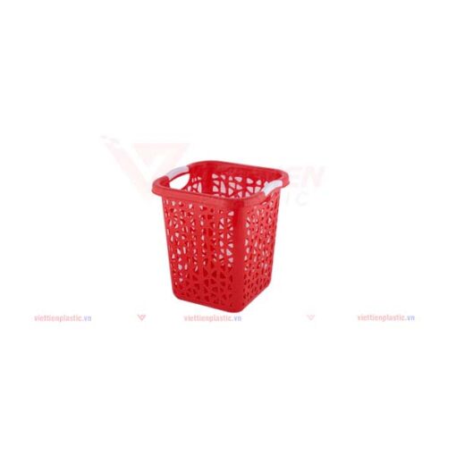 Sọt rác vuông nhí - đỏ