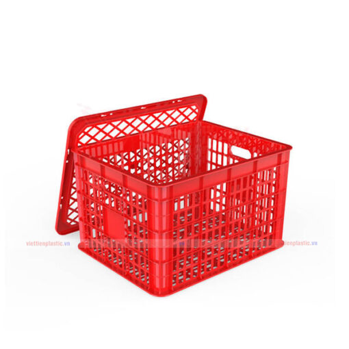 Sọt trái cây có nắp - đỏ
