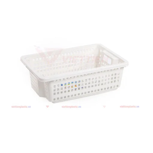rổ chữ nhật trung - trắng
