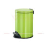 thùng rác inox tròn đạp chân 10L màu xanh lá