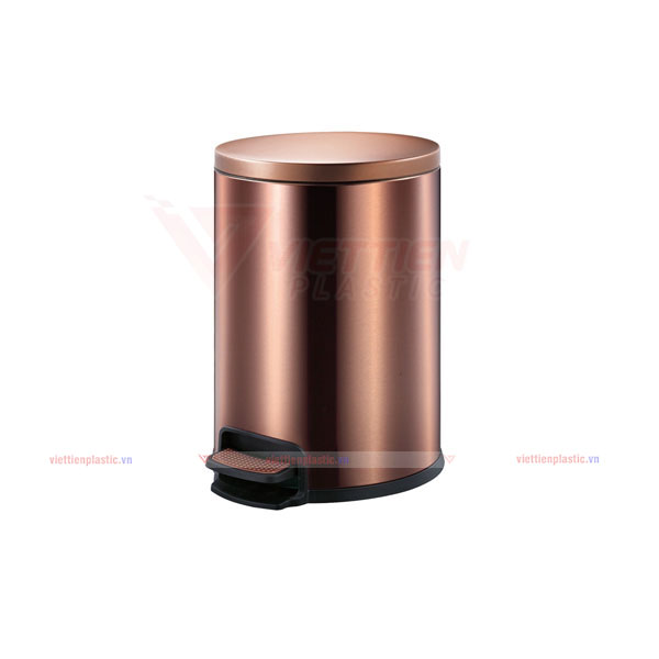 Thùng rác inox đạp chân 8 lít màu nâu