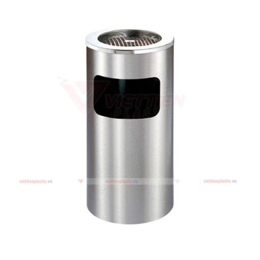 thùng rác inox tròn gạt tàn lớn