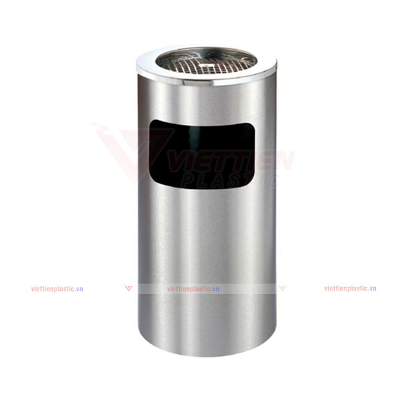 thùng rác inox tròn gạt tàn lớn
