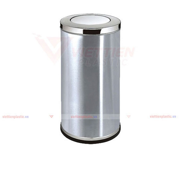 thùng rác inox tròn nắp lật đại