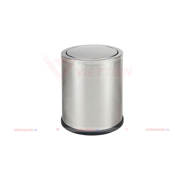 thùng rác inox tròn nắp lật nhí