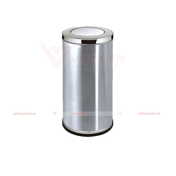 thùng rác inox tròn nắp lật nhỏ
