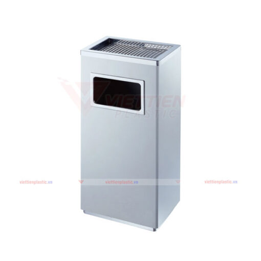 thùng rác inox vuông gạt tàn lớn