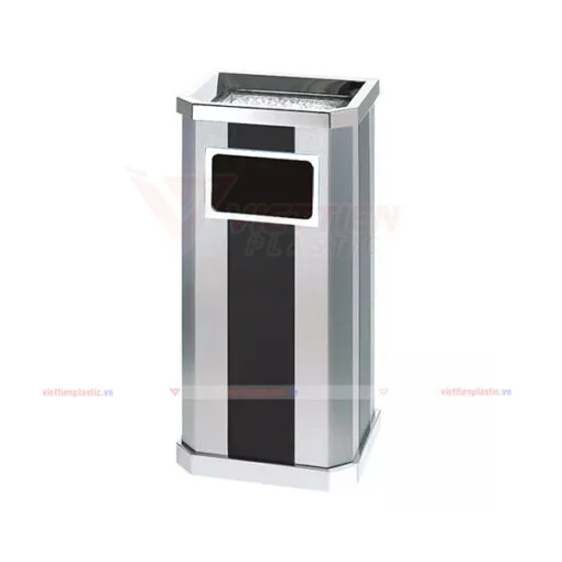 thùng rác inox gạt tàn vuông