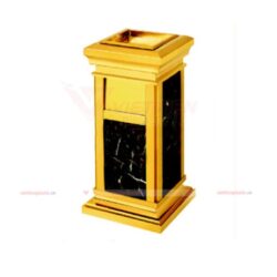 Thùng rác đá hoa cương nắp hồng