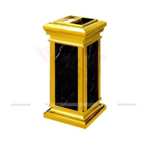 thùng rác đá hoa cương nắp mở