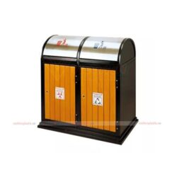 Thùng rác inox phân loại 2 ngăn