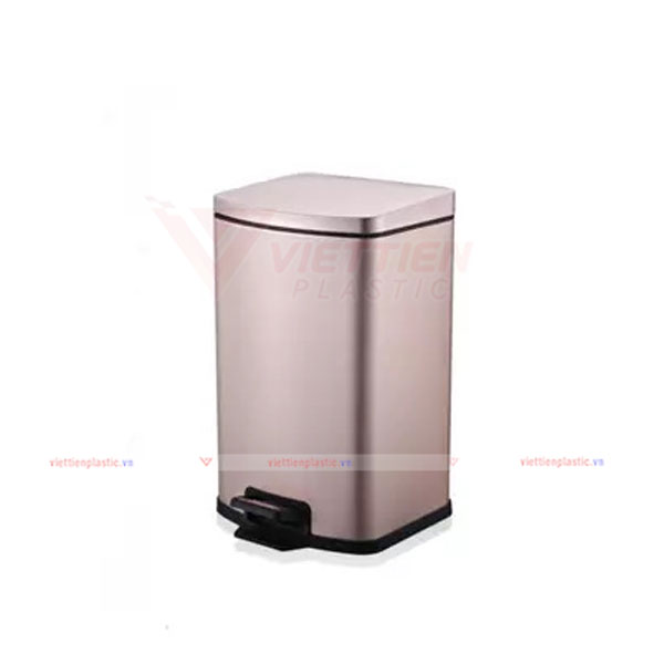 Thùng rác inox chữ nhật đạp chân 9L