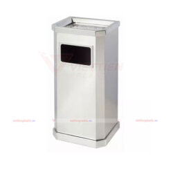 thùng rác inox gạt tàn vuông YH 10A bạc