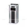 thùng rác inox gạt tàn vuông YH 10A đen bạc