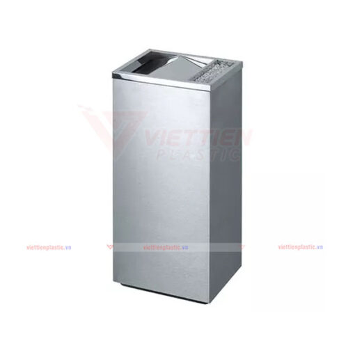 thùng rác inox vuông nắp lật