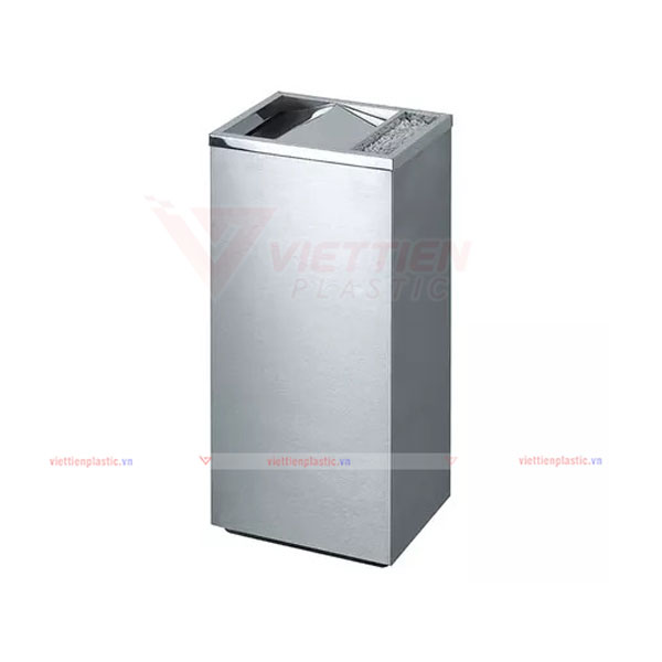 thùng rác inox vuông nắp lật