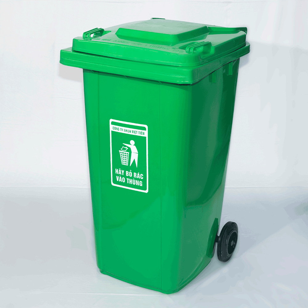 thùng rác 240l màu xanh lá 