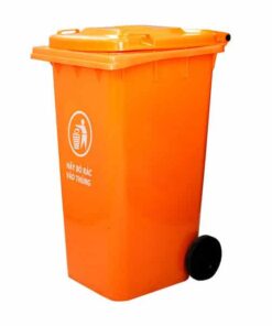 thùng rác công cộng 240 lít màu cam