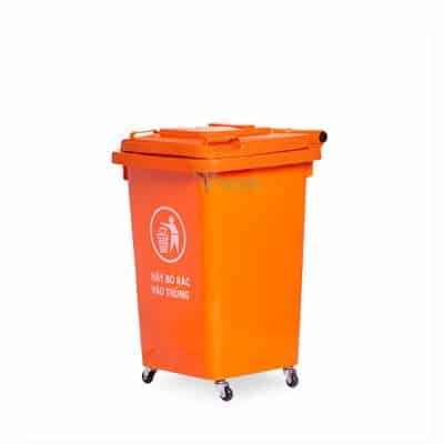 Thùng rác công cộng 60 lít màu cam