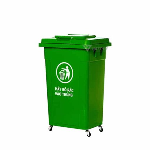 thùng rác công cộng 90 lít màu xanh lá