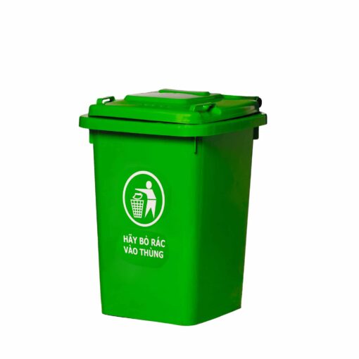 thùng đựng rác công nghiệp 60 lít màu xanh lá