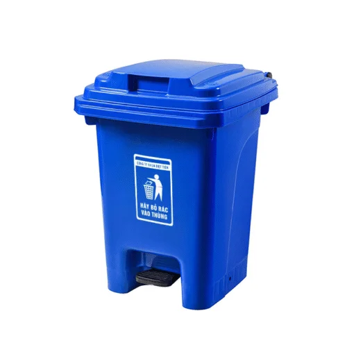 thùng rác đạp chân 60 lít xanh dương