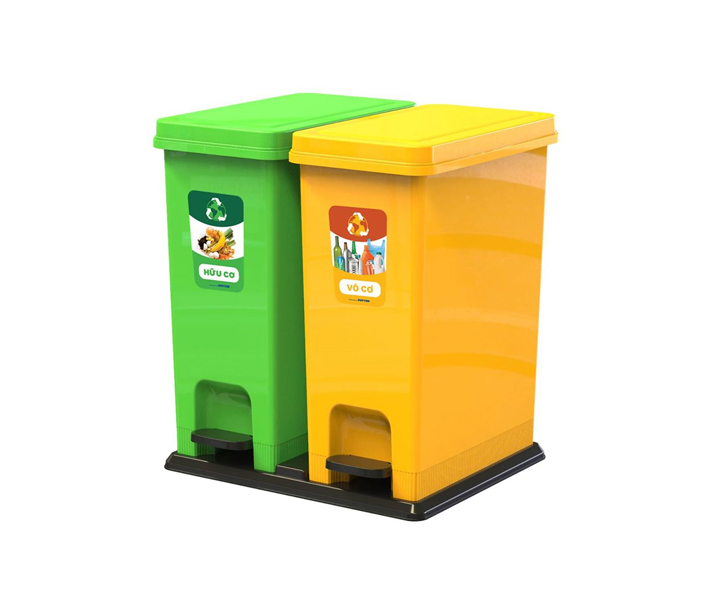 Thùng rác phân loại 2 ngăn HDPE
