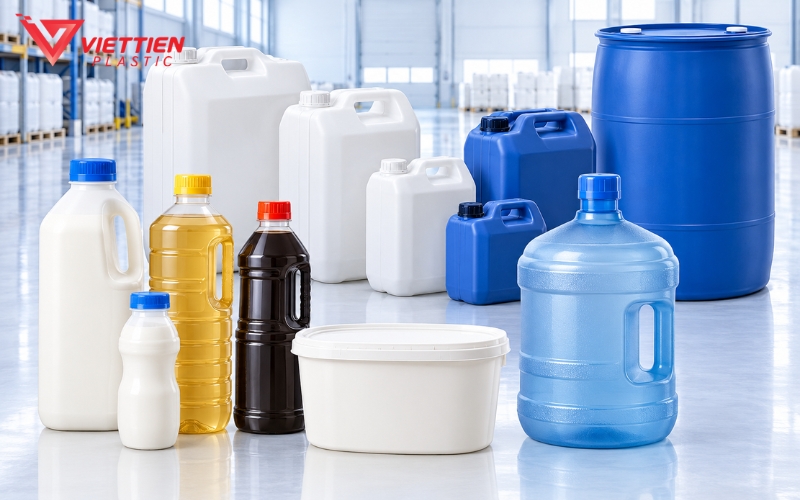 Bao bì HDPE dùng làm chai, can và hộp thực phẩm