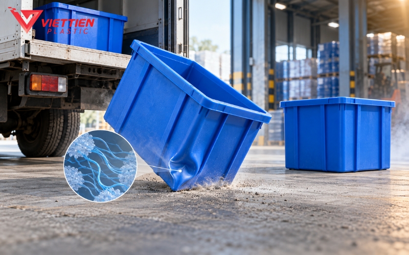 Nhựa HDPE dẻo dai, chịu va đập khi vận chuyển