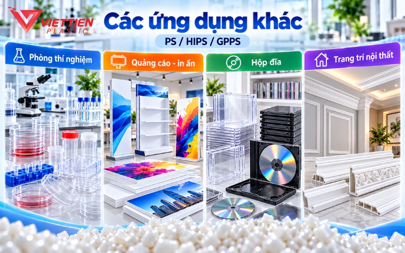 PS dùng làm dụng cụ thí nghiệm, hộp và khay chứa