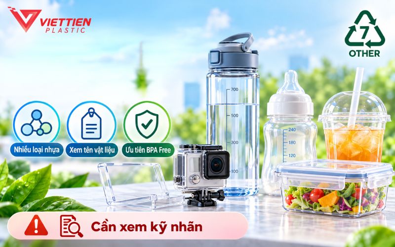Mã nhựa số 7 gồm nhiều polymer có đặc tính khác nhau