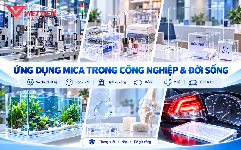 Mica làm vỏ thiết bị, hộp chứa và cửa quan sát